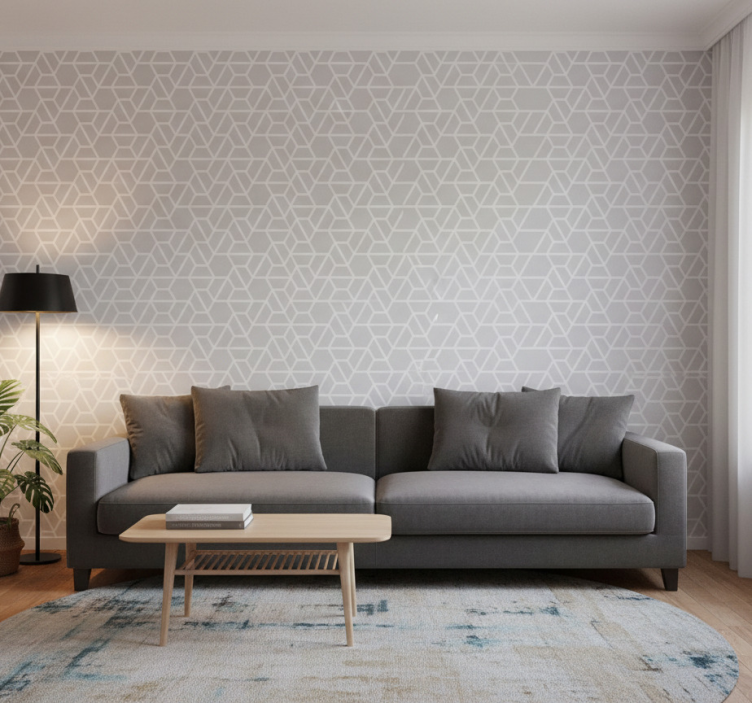 Geometrisch behang geometrisch rasterontwerp - TenStickers