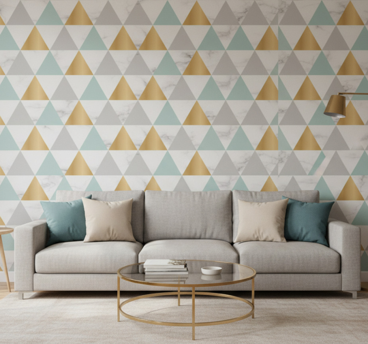 Geometrisch behang geometrische driehoek - TenStickers