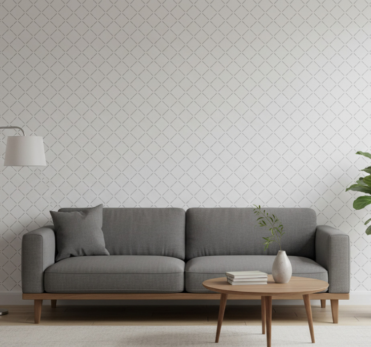 Geometrisch behang met doorlopend lijnpatroon - TenStickers