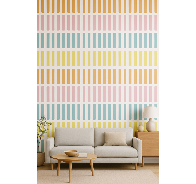 Geometrisch behang gekleurde confetti sticks - TenStickers