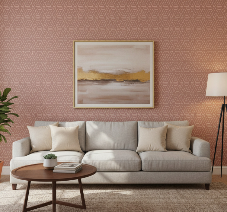 Geometrisch behang stijlvol bruin element - TenStickers