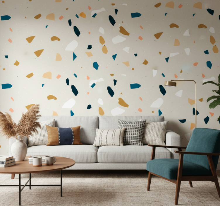 Geometrisch behang terrazzo splash - TenStickers