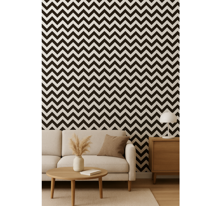 Geometrisch behang zigzag strepen patroon - TenStickers