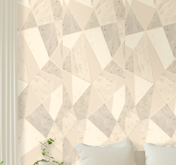 Geometrisch beige motief marmeren behang - TenStickers