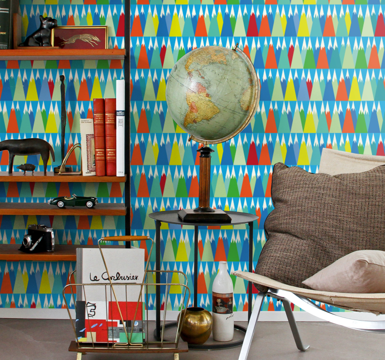 Geometrische bergomgeving geometrisch behang - TenStickers