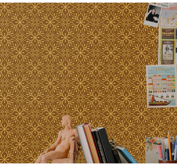 Geometrische bloemen tegels behang - TenStickers