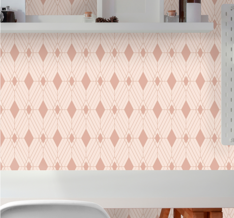 Pastel deco diamanten geometrisch behang - TenStickers