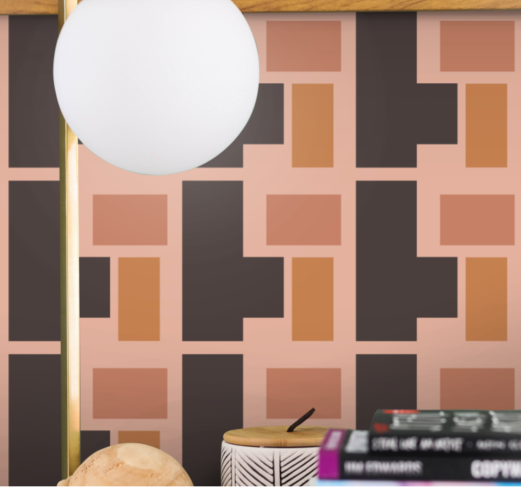 Geometrische blokstructuur geometrisch behang - TenStickers