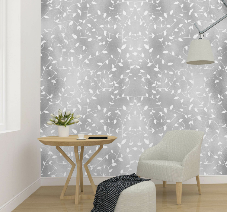 Witte takken behang bladeren - TenStickers