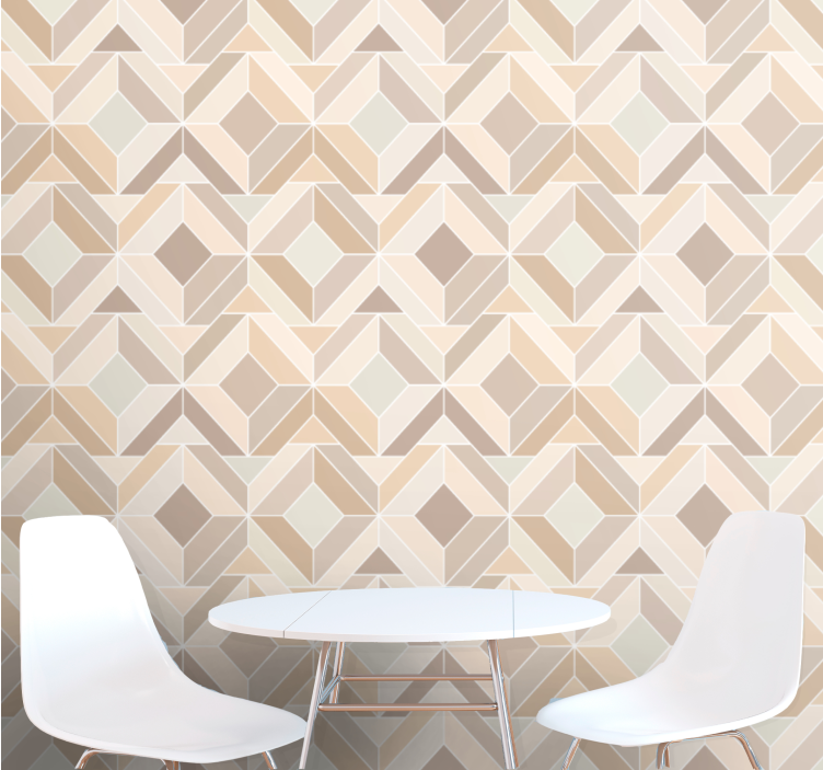 Beige gelaagde vormen geometrisch behang - TenStickers
