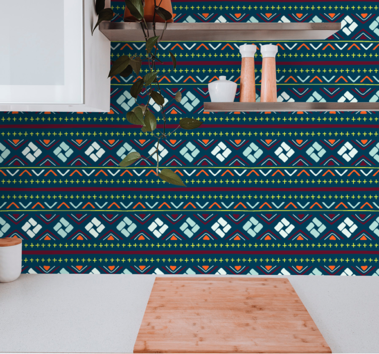 Geometrische kleurblokken geometrisch behang - TenStickers