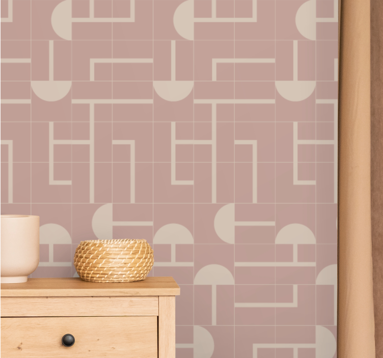 Beige zachte vormen geometrisch behang - TenStickers