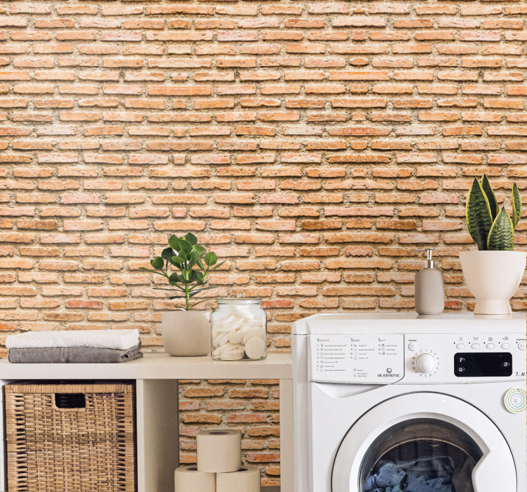 Beige structuurpatroon behang stenen - TenStickers