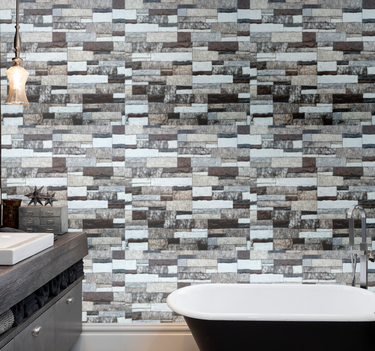 Grijs elegant beton badkamer behang - TenStickers