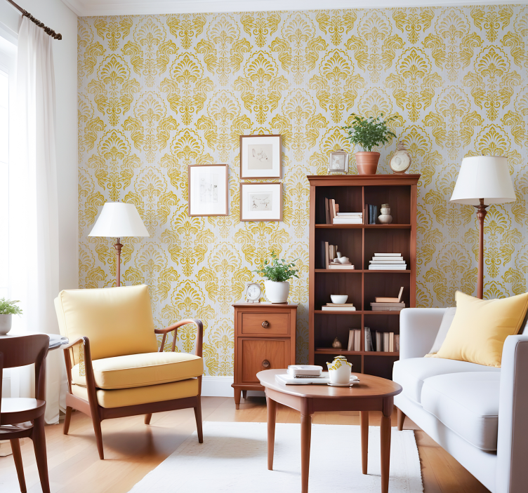 Gouden ontwerp behang barok - TenStickers