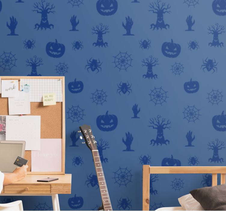 Griezelige motieven halloween behang - TenStickers