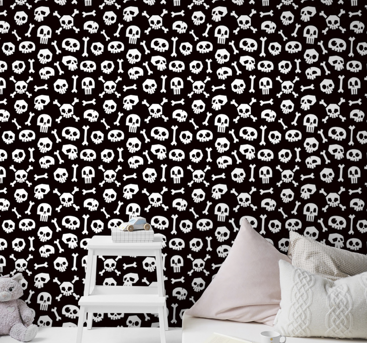 Halloween skelet met behang - TenStickers