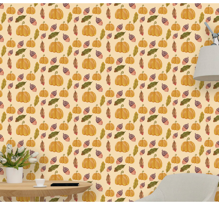 Herfst oogstpatroon halloween behang - TenStickers