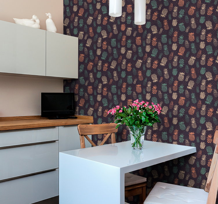 Herfstdennenappels keuken behang - TenStickers