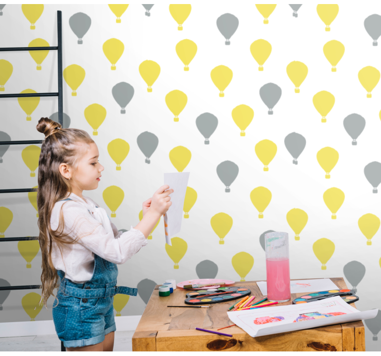Heteluchtballon patroon behang kinderkamer - TenStickers
