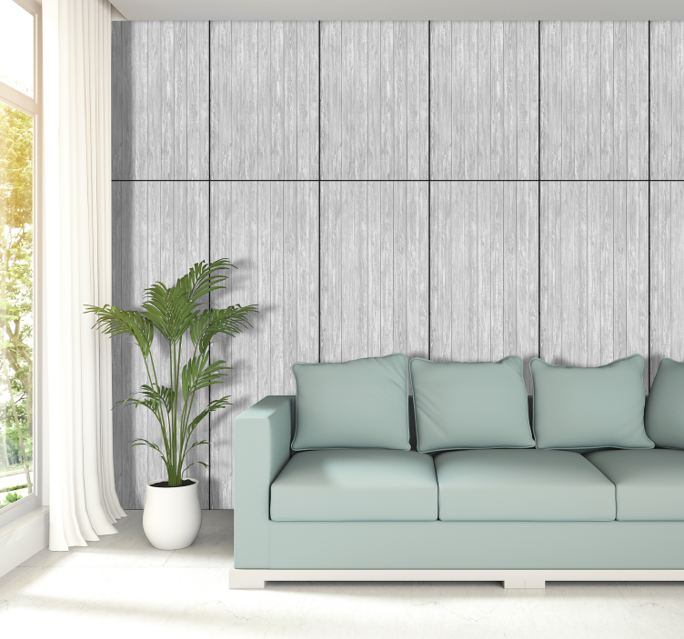 Hout behang grijze uitstraling - TenStickers