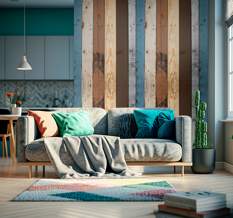 Hout behang oud hout ontwerp - TenStickers