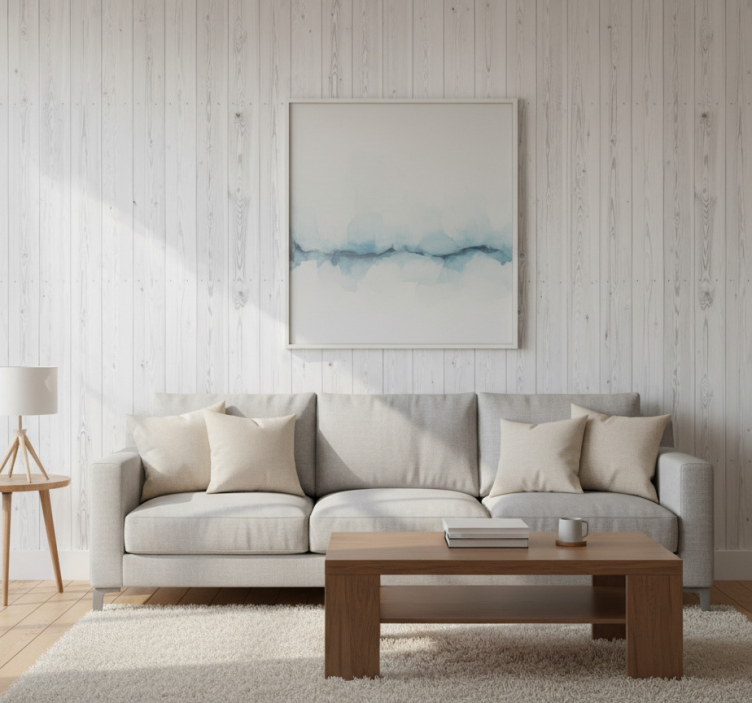 Hout behang vintage wit patroon - TenStickers