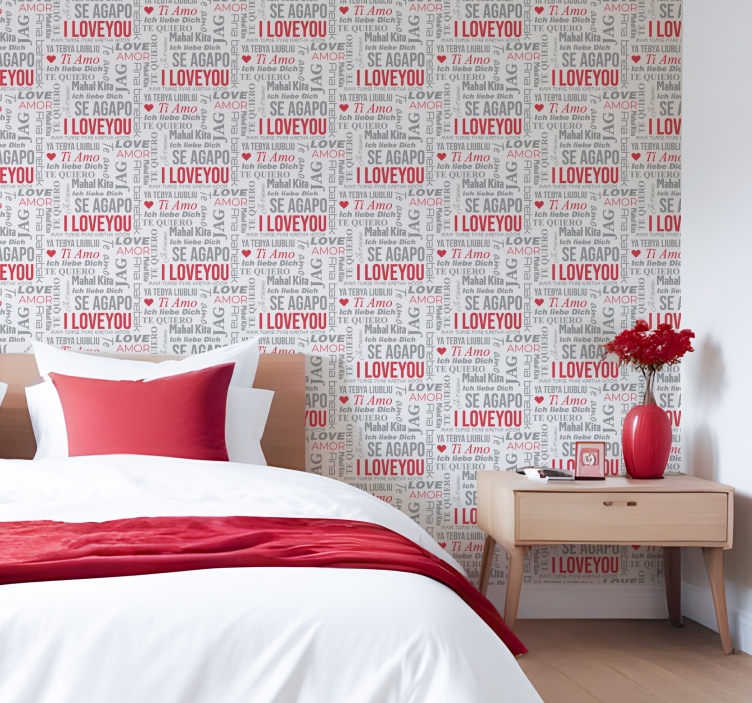 i love you verschillende talen behang letters - TenStickers
