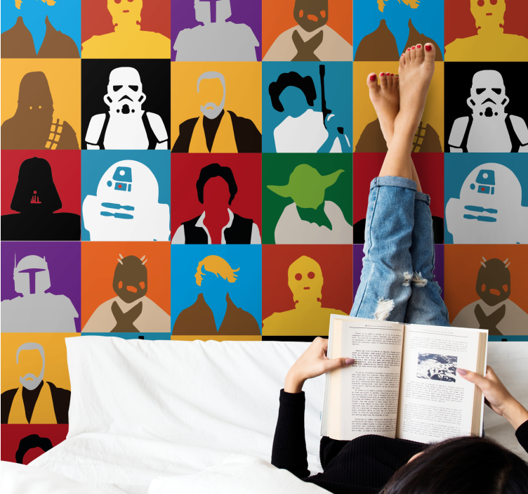 Iconische silhouetten behang kunst - TenStickers