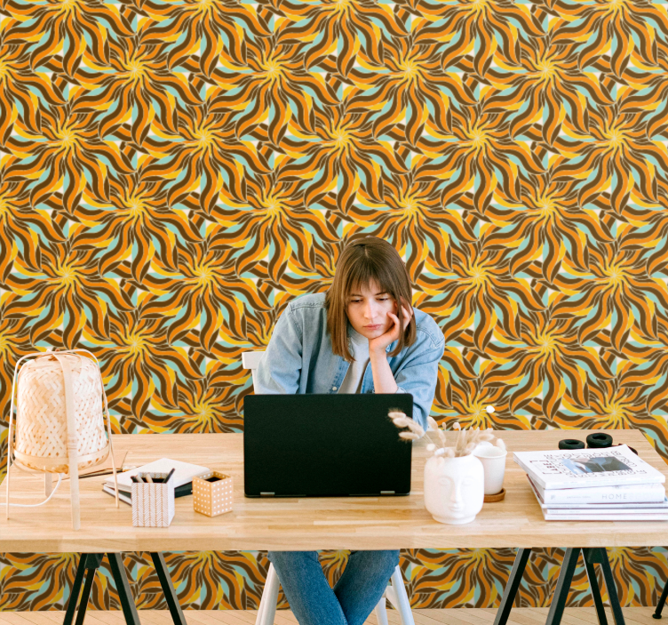 Ingewikkelde wervelpatronen geometrisch behang - TenStickers