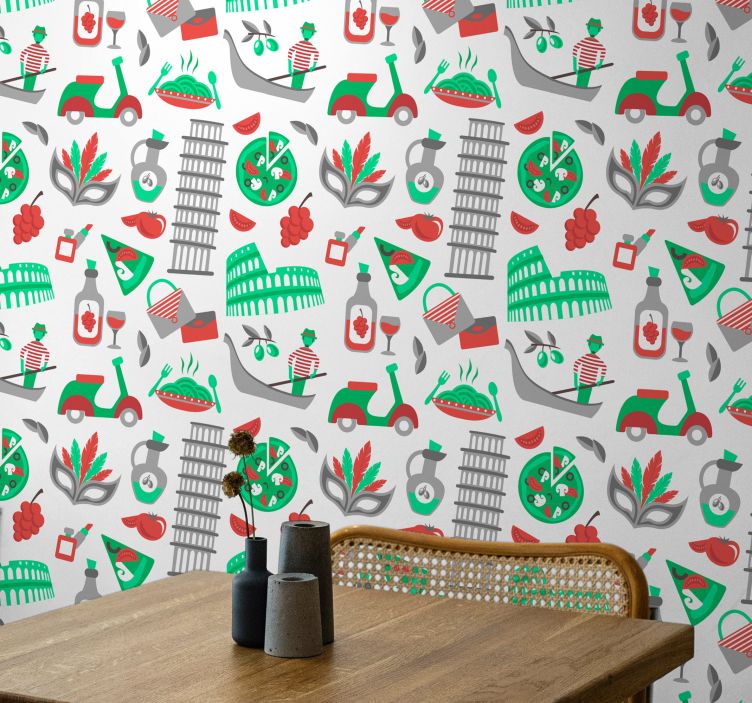 Italiaans culinair avontuur behang landen en steden - TenStickers