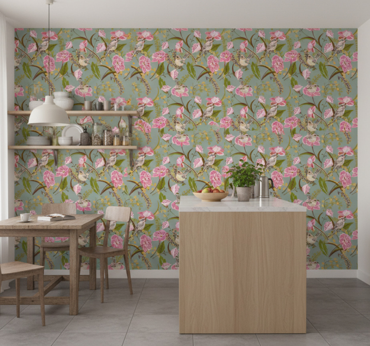 Keuken behang bloemen - TenStickers