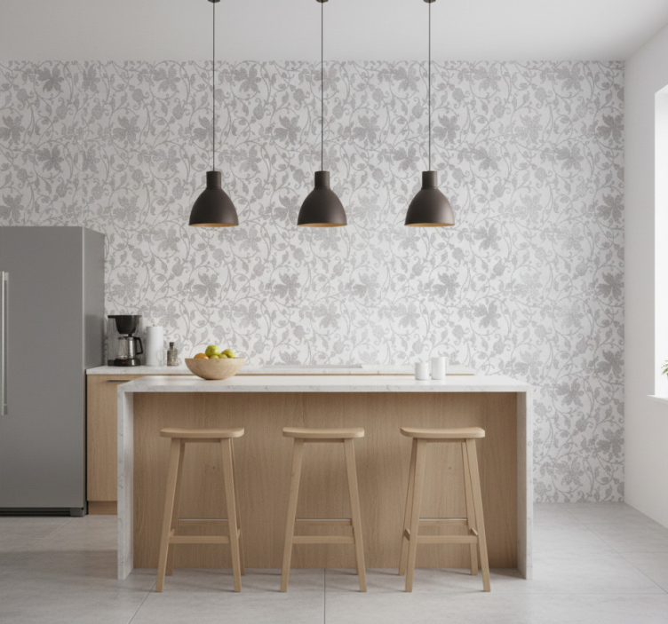 Keuken behang cement damask - TenStickers