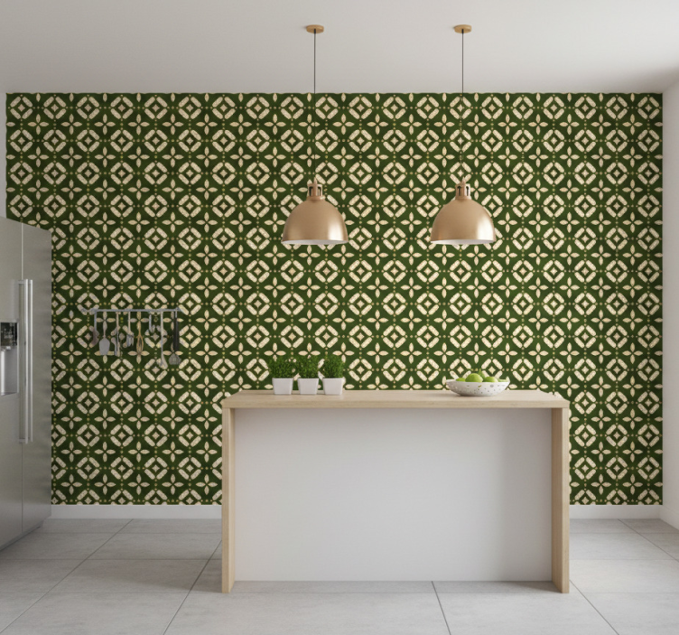 Keuken behang geometrische ornamentatie - TenStickers