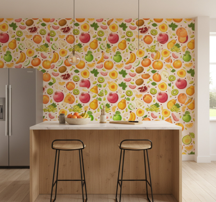 Keuken behang kleurrijke fruitmix - TenStickers