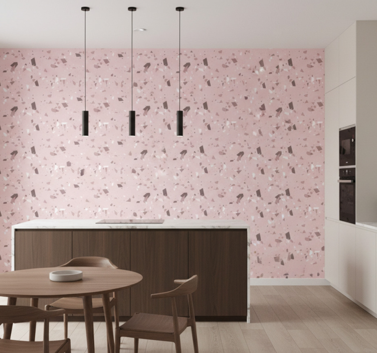 Keuken behang roze textuur vloer - TenStickers