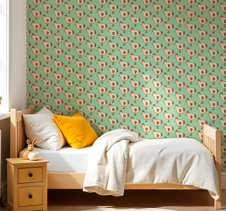 Kippenpatroon dieren behang - TenStickers