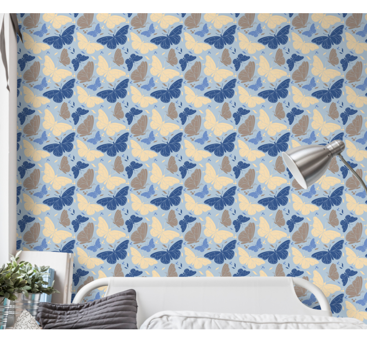 Kleurrijke fladderende insecten vlinders behang - TenStickers