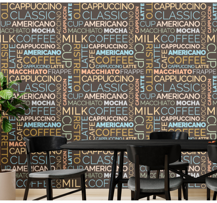 Koffie typografie behang letters - TenStickers