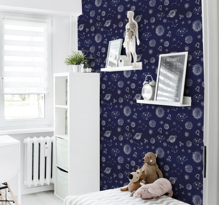 Kosmische symbolen ontwerp sterren behang - TenStickers