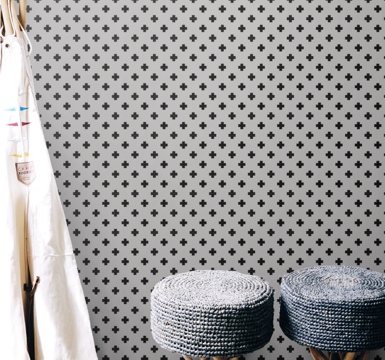 Kruis patroon geometrisch behang - TenStickers