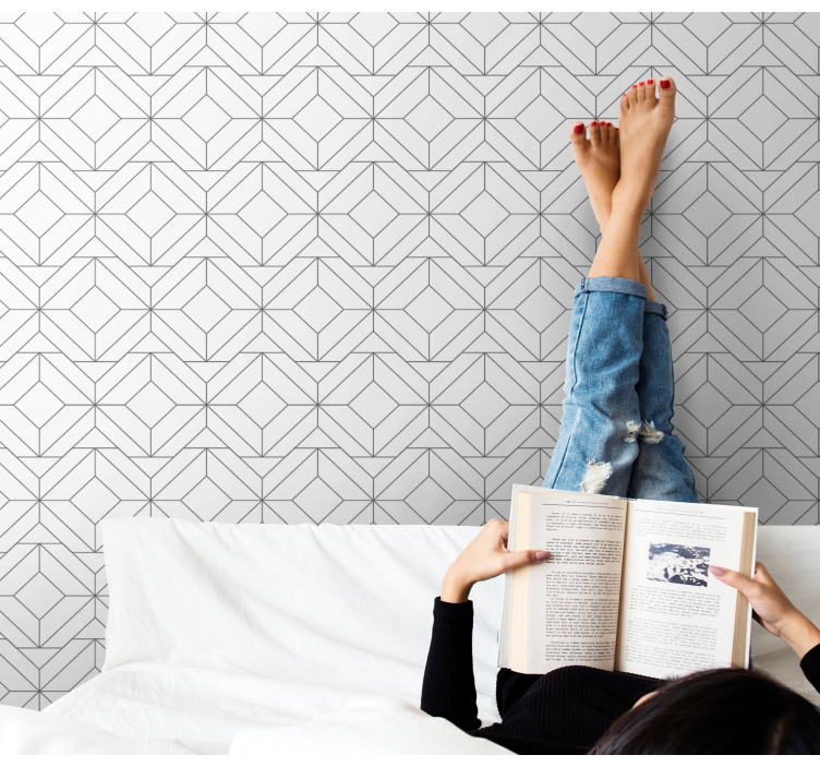 Kubiek patroon geometrisch behang - TenStickers