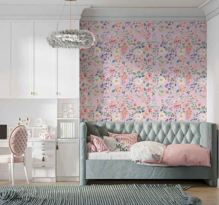 Lente explosie behang roze - TenStickers