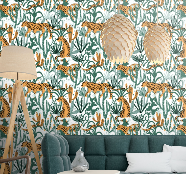 Leopard in de jungle behang - TenStickers