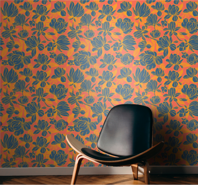 Levendige bloesemcompositie behang bloemen - TenStickers