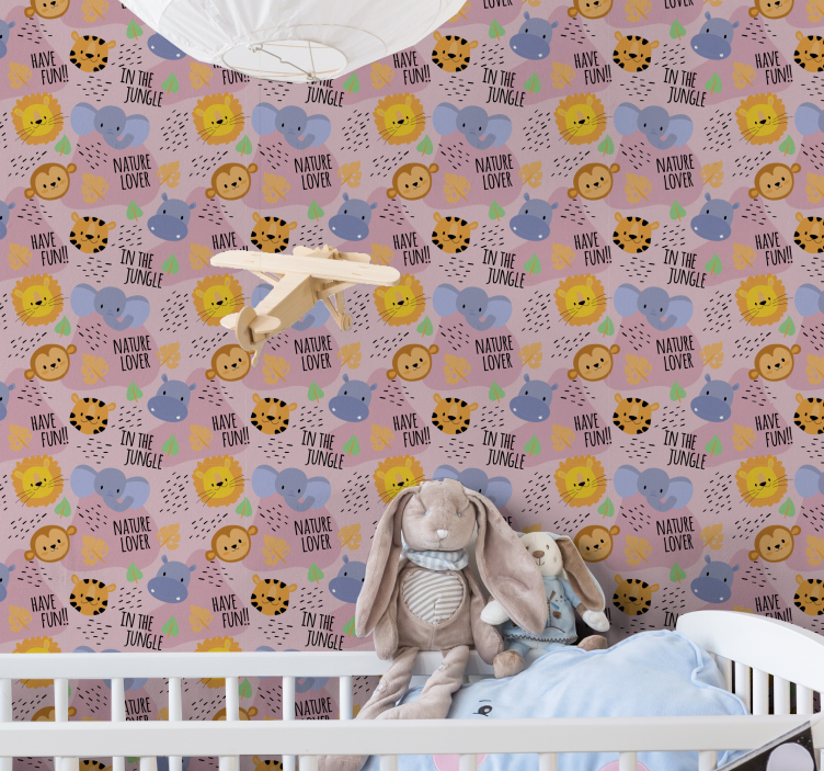 Liefhebber van de junglenatuur babykamer behang - TenStickers