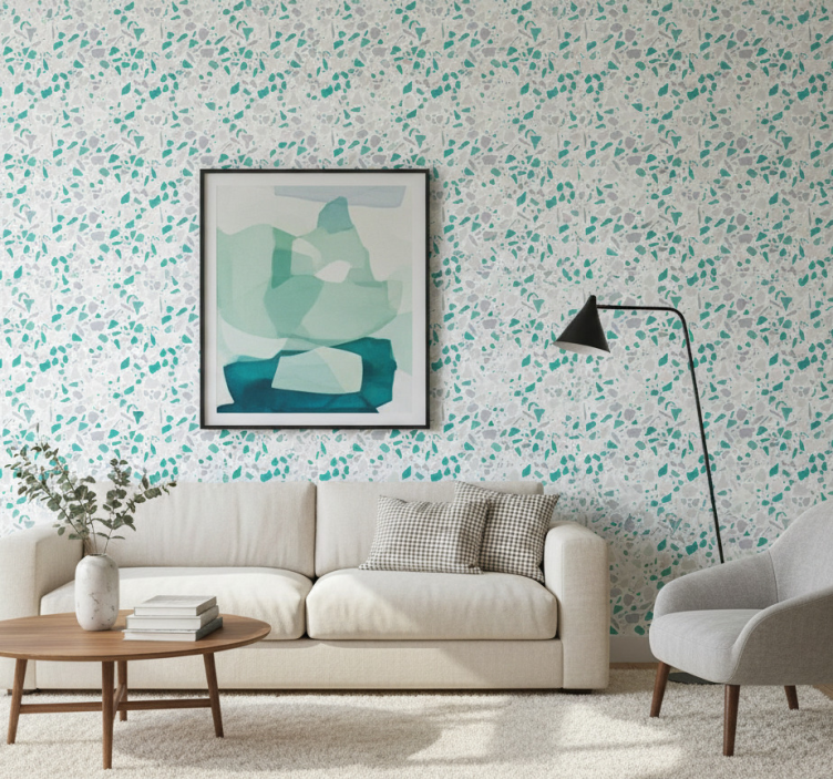 Marmeren behang groen en grijs - TenStickers