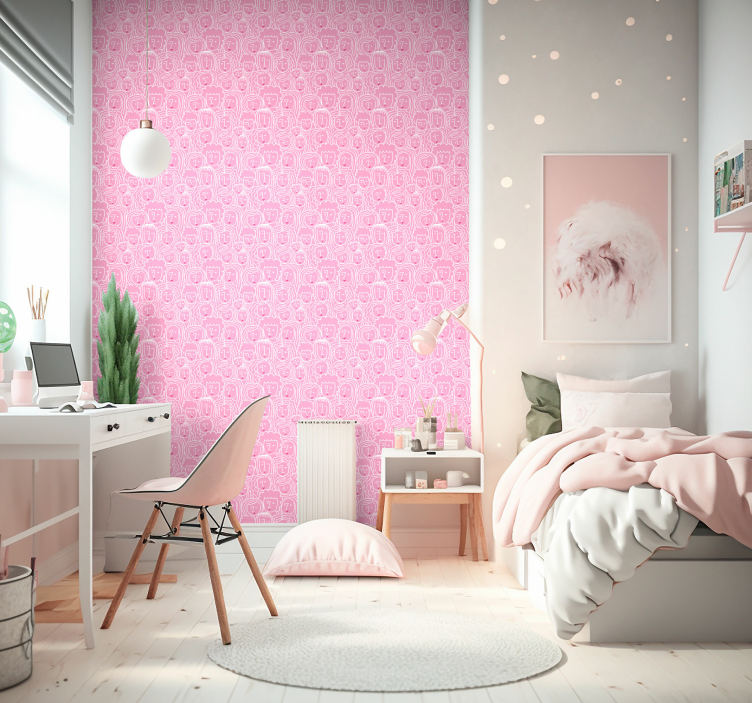 Meisjes gezichten Kunst behang - TenStickers