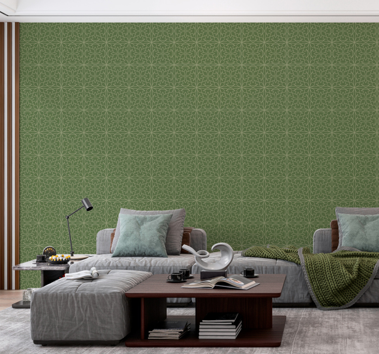 Minimalistisch damastpatroon Barok behang - TenStickers