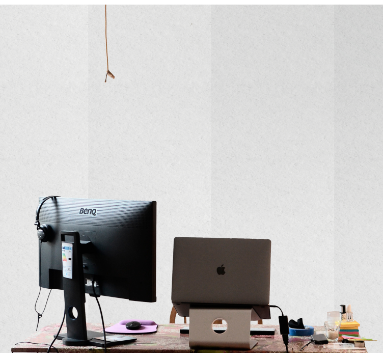 Minimalistische werkruimte bakstenen behang - TenStickers